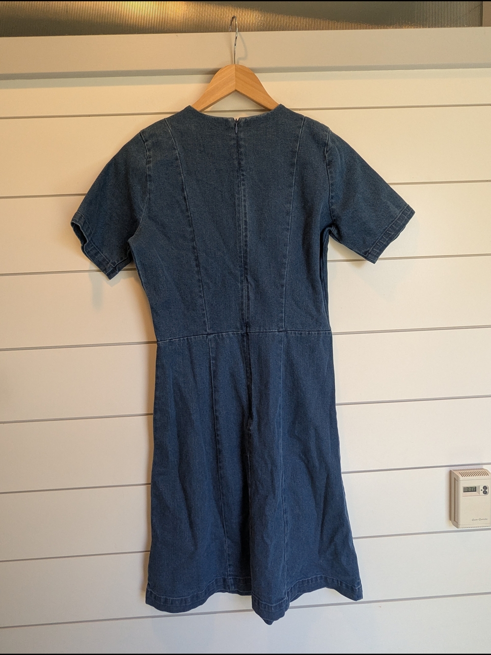 Denim Short Sleeve Dress Butter Mom Knee Length Size Small - Picture 6 of 11